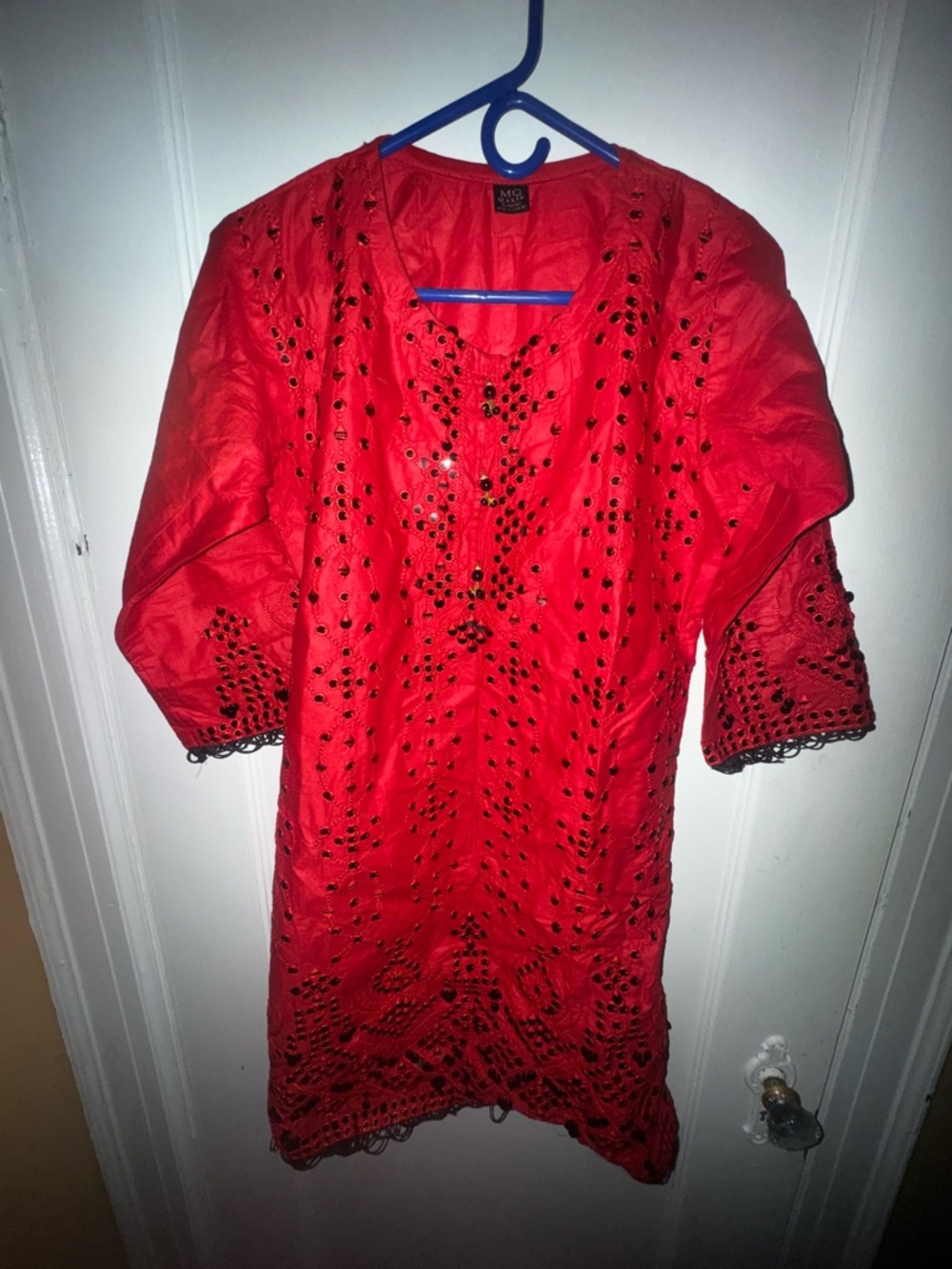 Red Embellished Strapless Women's Dress - Unbranded